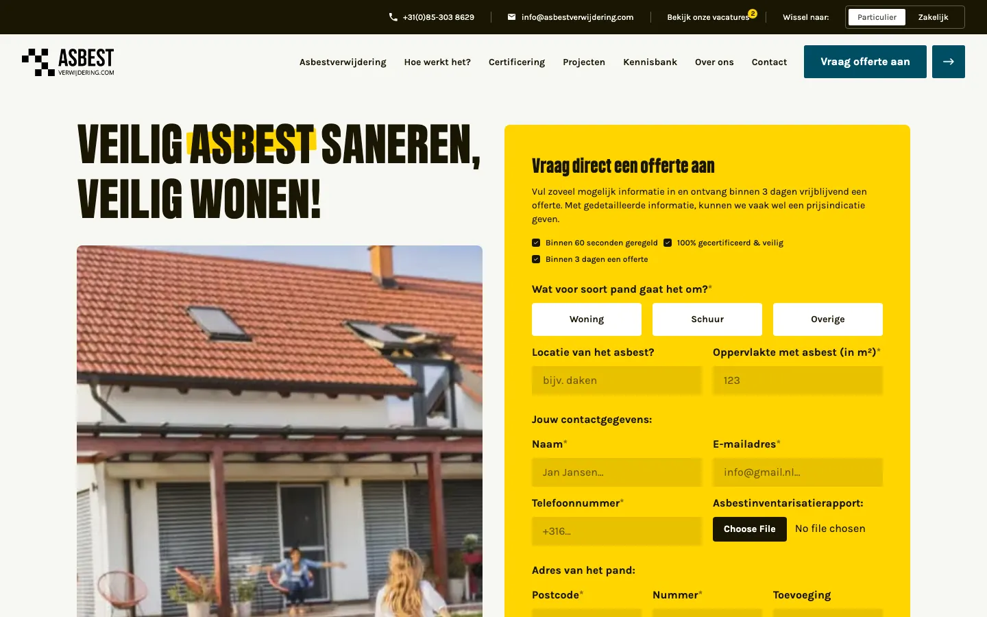 Homepage van Asbestverwijdering.com