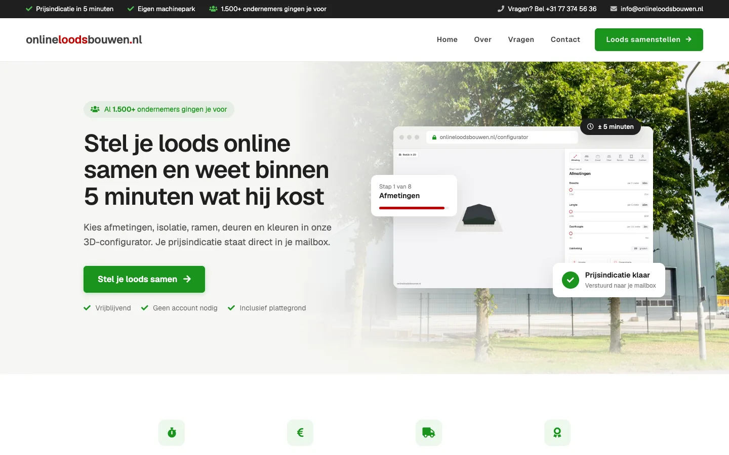 Homepage van Onlineloodsbouwen.nl